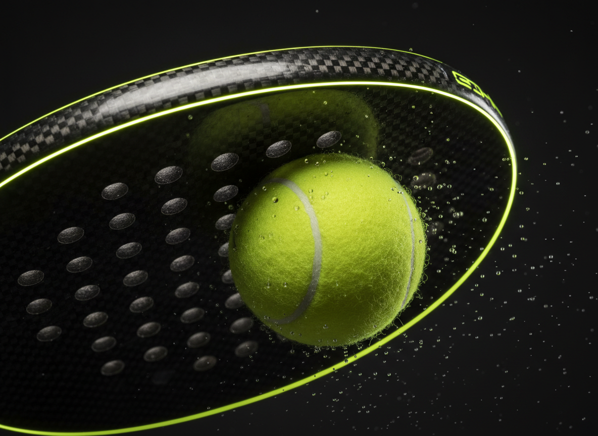 Carbon fiber padel racket macro detail